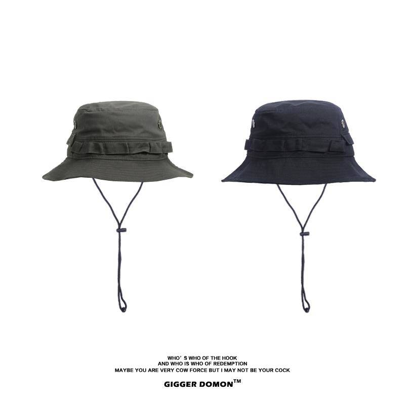 Mũ bucket có dây rút phong cách retro thời trang cho nam nữ