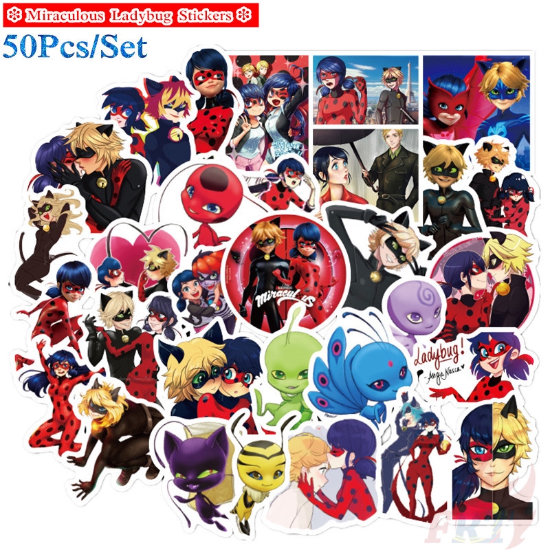 ❉ M-iraculous L-adybug Series 01 Stickers ❉ 50Pcs/Set DIY Fashion Mixed Luggage Laptop Skateboard Doodle Decals Stickers
