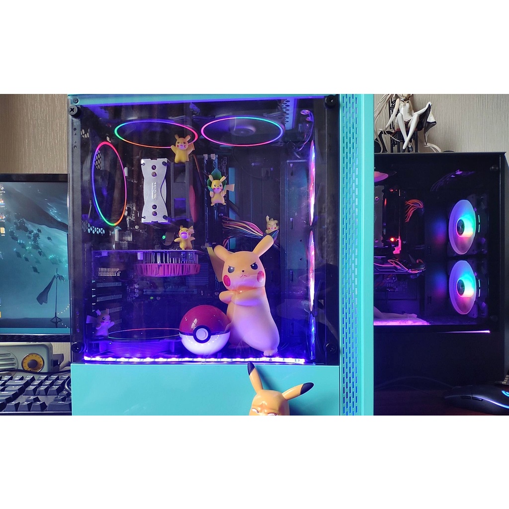 VỎ CASE PICKACHU - NEW BOX - LẮP TỐI ĐA 8 FAN LED RGP , có ảnh thật shop chụp