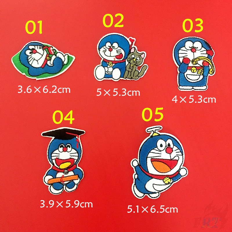Miếng dán trang trí quần áo hình Doraemon dễ thương