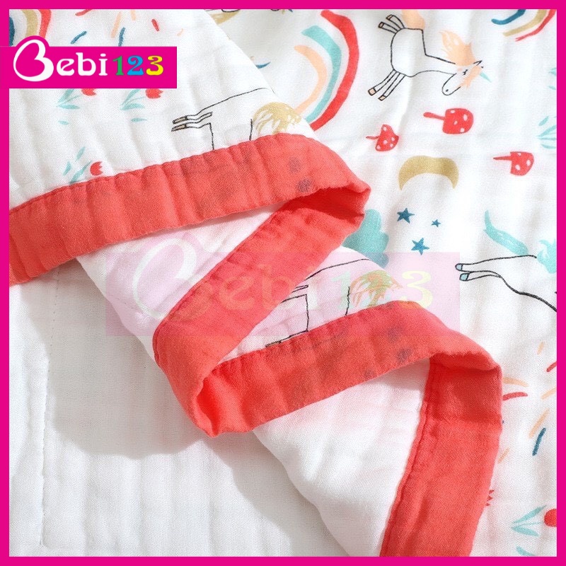(Loại 1) Chăn, mền, khăn quấn, khăn tắm Organic viền 6 lớp sợi tre cao cấp cho bé (110x110cm)