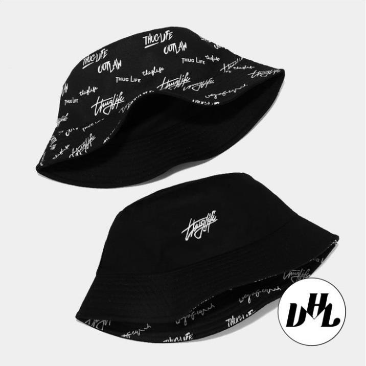 (Hàng VNXK) Nón thời trang, mũ Bucket vành tròn ThugLife vải Kaki đẹp chuẩn thời trang (Ảnh thật)