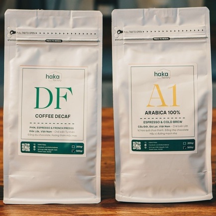 Cà phê DECAF không Cafein, Cà phê 100% Robusta Đắk Lắk Khử Cafein hương thơm mộc Không gây mất ngủ gói 500g