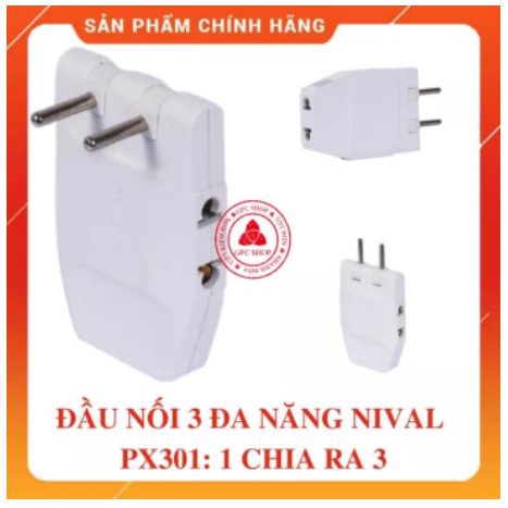 Nival PX301 - Ổ cắm điện 3 ổ, 220V/10A, Dây dài 1.5m, Trắng