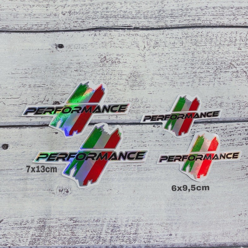 Tem sọc cờ ý PERFORMANCE New dạng 7 màu Crom bao đẹp- chất- xịn (1 cặp) | BigBuy360 - bigbuy360.vn