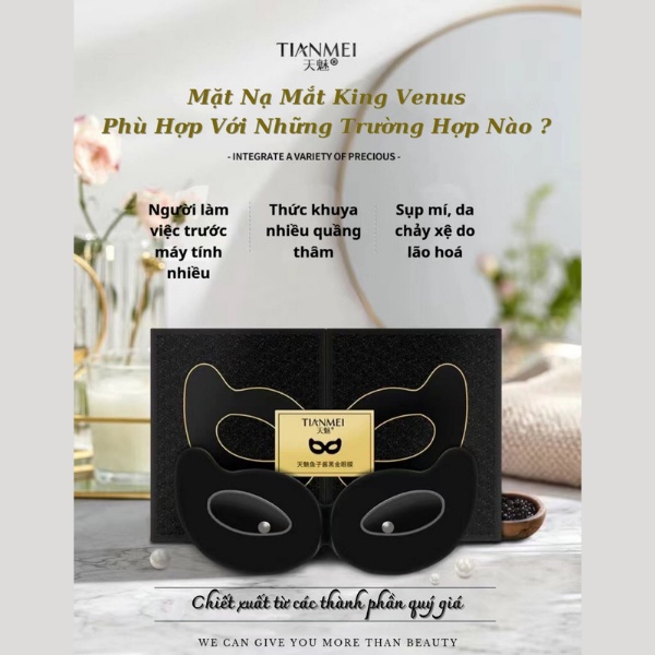 Mặt Nạ Mắt Cao Cấp King Venus : giảm nhăn, quầng thâm, giúp da căng mịn, ngăn ngừa lão hóa.