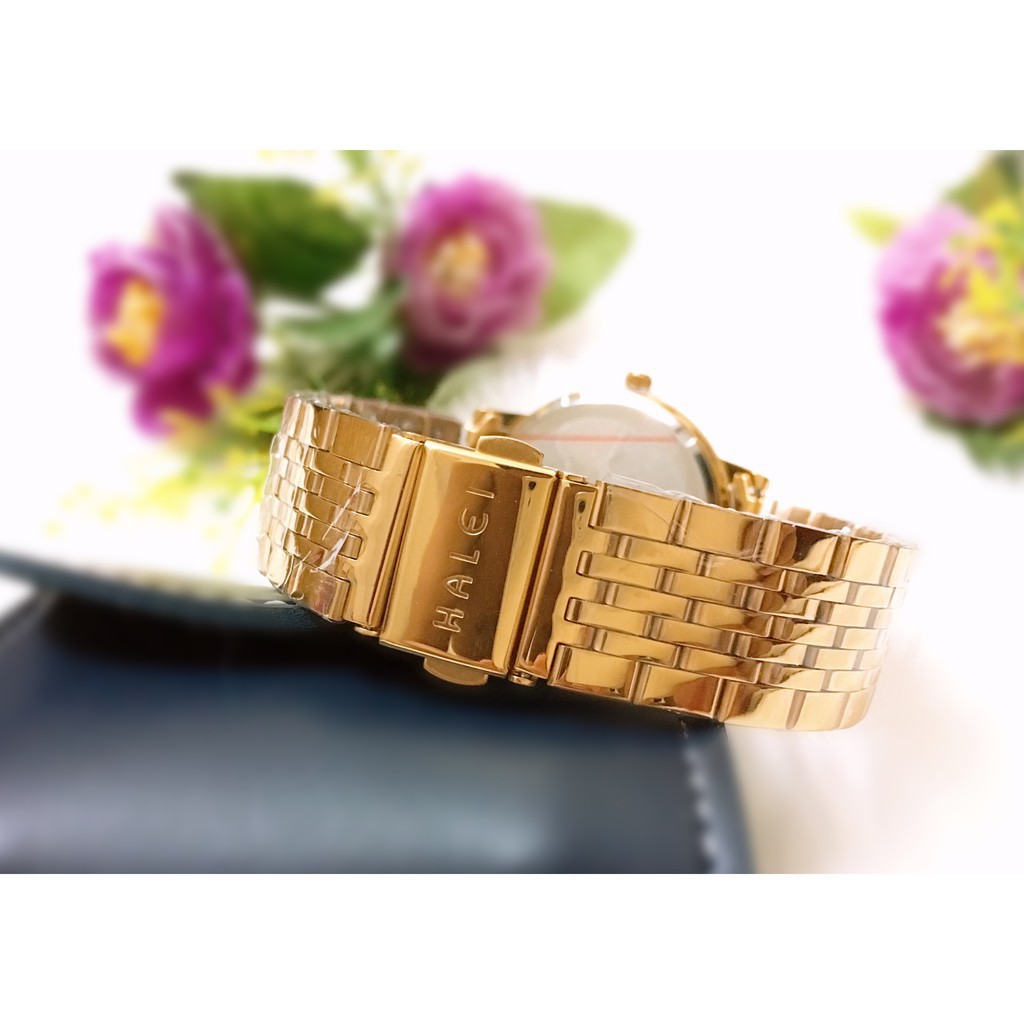 Đồng hồ cặp đôi Halei Gold dây kim loại mạ vàng full máy sang trọng, sành điệu -MTP WATCHES