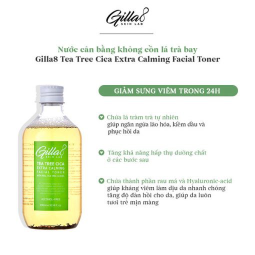 GILLA8 - Nước cân bằng lá trà bay Tea Tree Cica Extra Calming Facial Toner