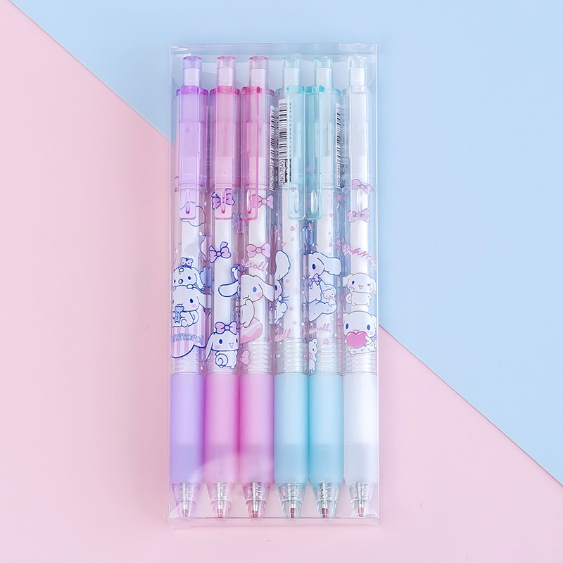 Set 6 bút mực gel ngòi 0.5mm cho học sinh