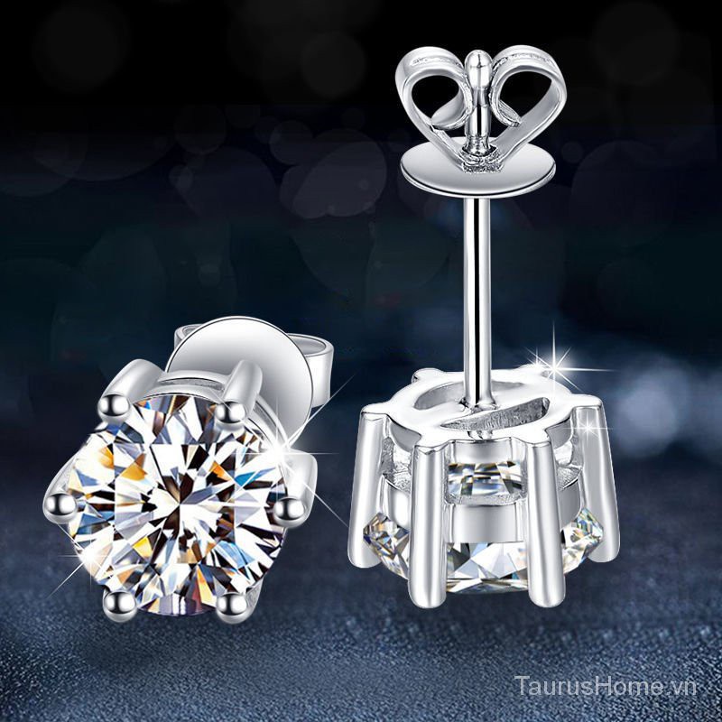 Bông Tai Đính Đá Kim Cương Nhân Tạo Pt950Platinum 1.5carat Fveb