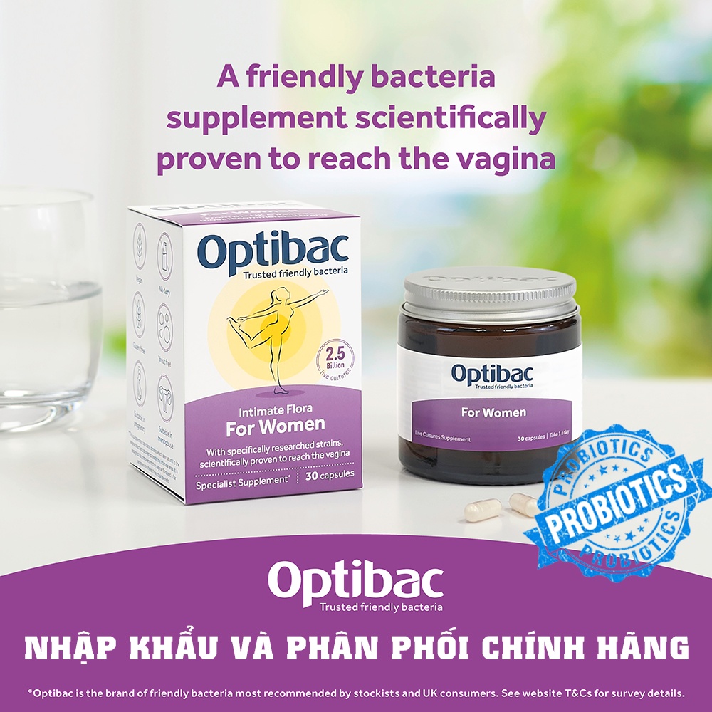 Optibac tím 90 viên chính hãng QR (Optibac probiotics for women)