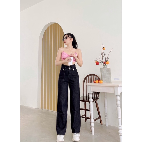 Quần culottes jean túi to 4 nút