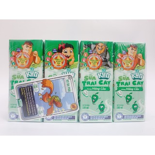 [CHỈ NHẬN GIAO HÀNG HOẢ TỐC NOWSHIP] LỐC 4 HỘP SỮA TRÁI CÂY KUN LIF HƯƠNG MÃNG CẦU 180ML