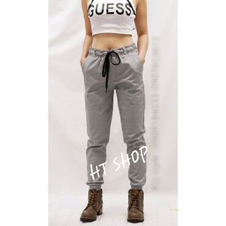 Quần baggy nữ kaki khóa zip