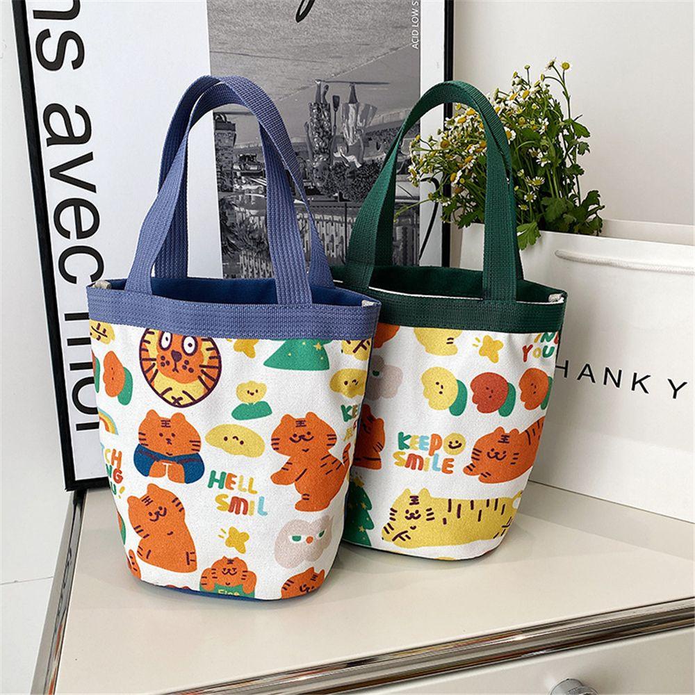 Túi Xách Vải Canvas Cỡ Lớn In Hoạt Hình Động Vật Dễ Thương