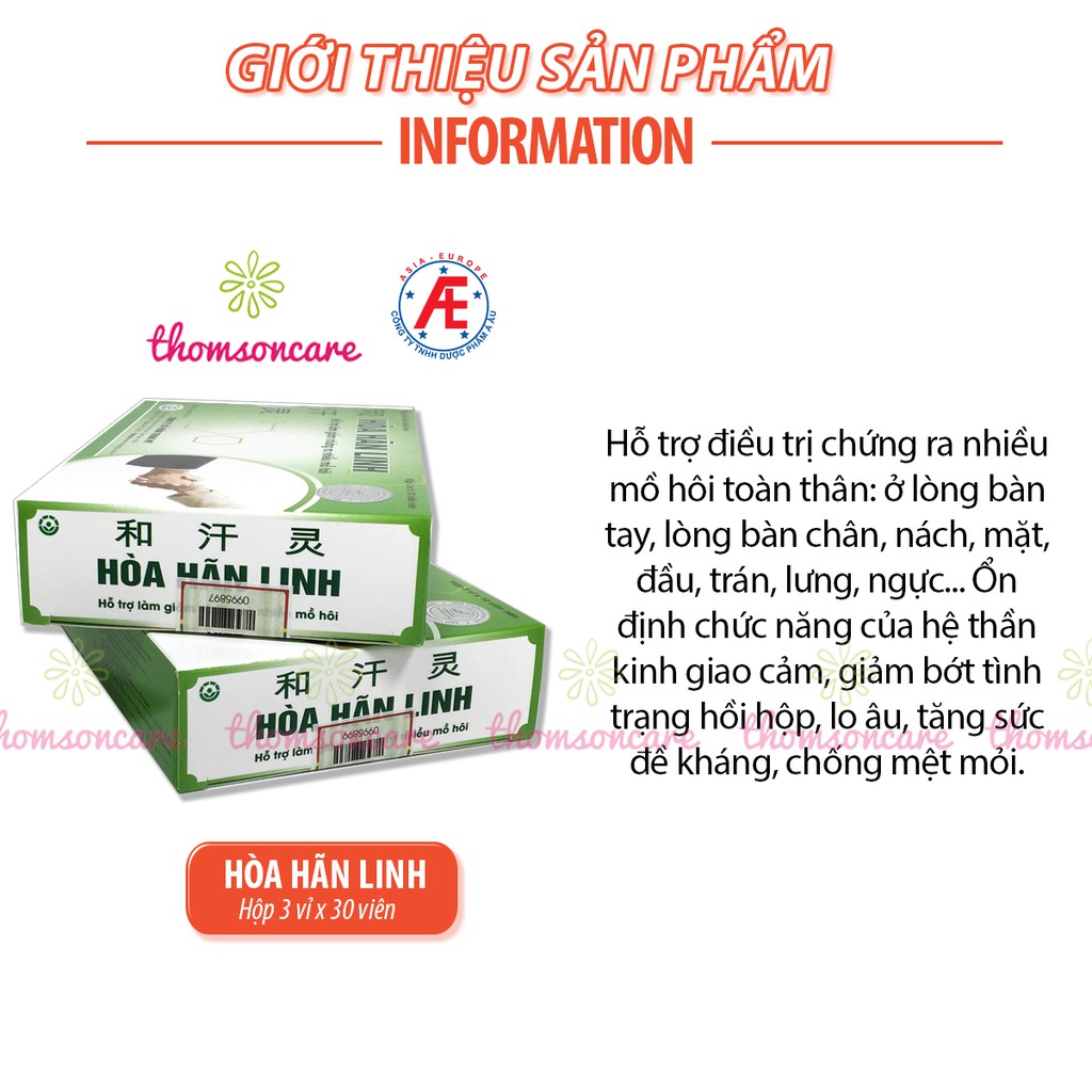 Hòa Hãn Linh - Hỗ trợ giảm mồ hôi tay chân - Khuyến mại mới - Mua 6 tặng 1 bằng tem tích điểm