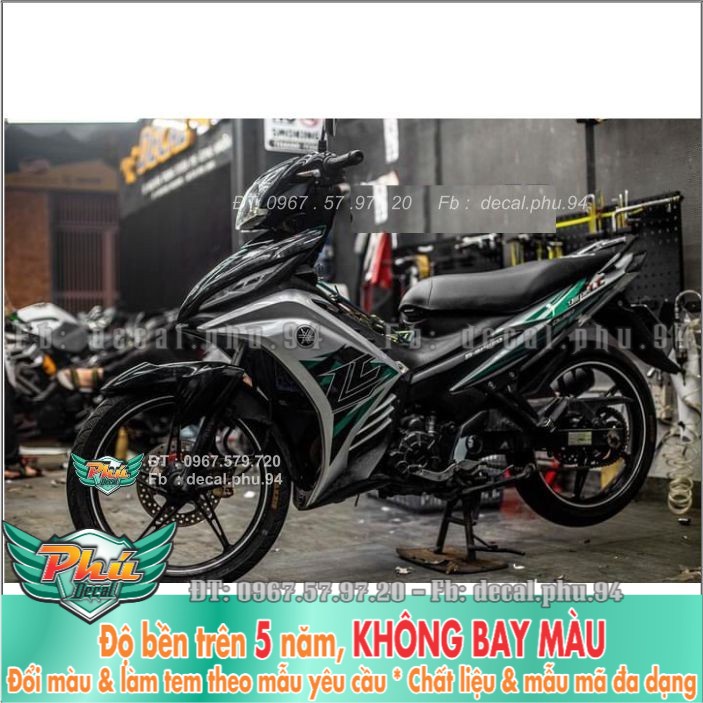 Tem rời Exciter 135 LC đen bạc (B)