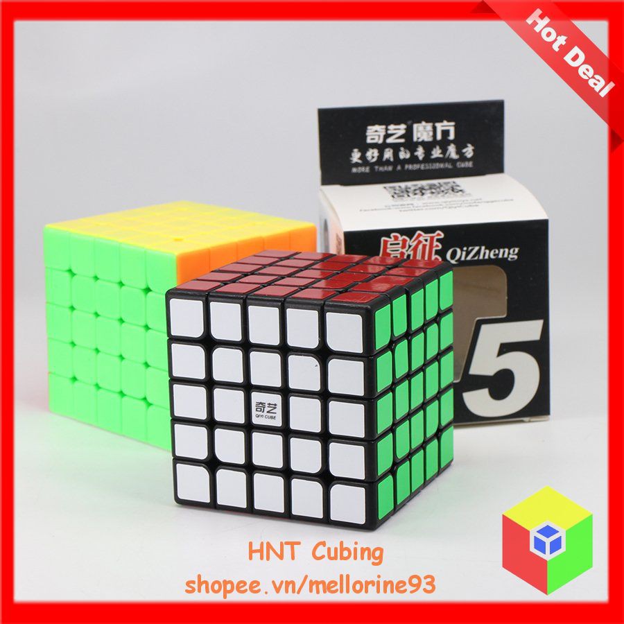 Đồ Chơi Rubik 5x5 QiYi Qi Zheng S Khối Lập Phương 5 Tầng Sticker Viền Đen Stickerless Không Viền