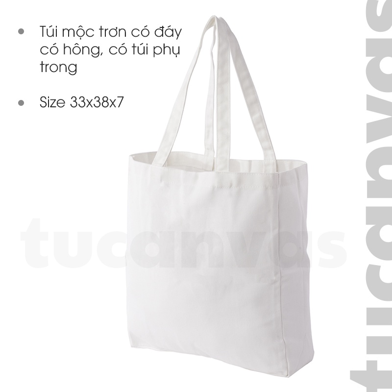 Túi vải canvas trơn mềm giá rẻ đựng đồ đi học đi chơi Tucanvas TCC14