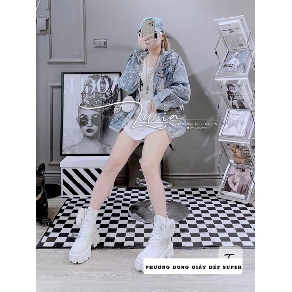 Bốt prada Chiến Binh Đế Răng Cưa 5p Fullbox
