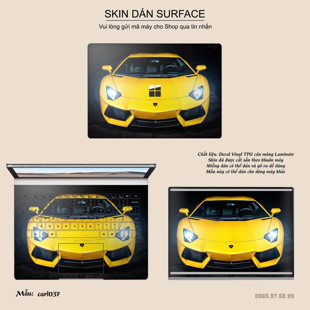 Miếng dán Skin bảo vệ mặt lưng Surface Pro 2/ Pro 3/ Pro 4/ Pro 5/ Pro 6/Pro 7/Pro X / Surface Go /Book in hình sưu tầm