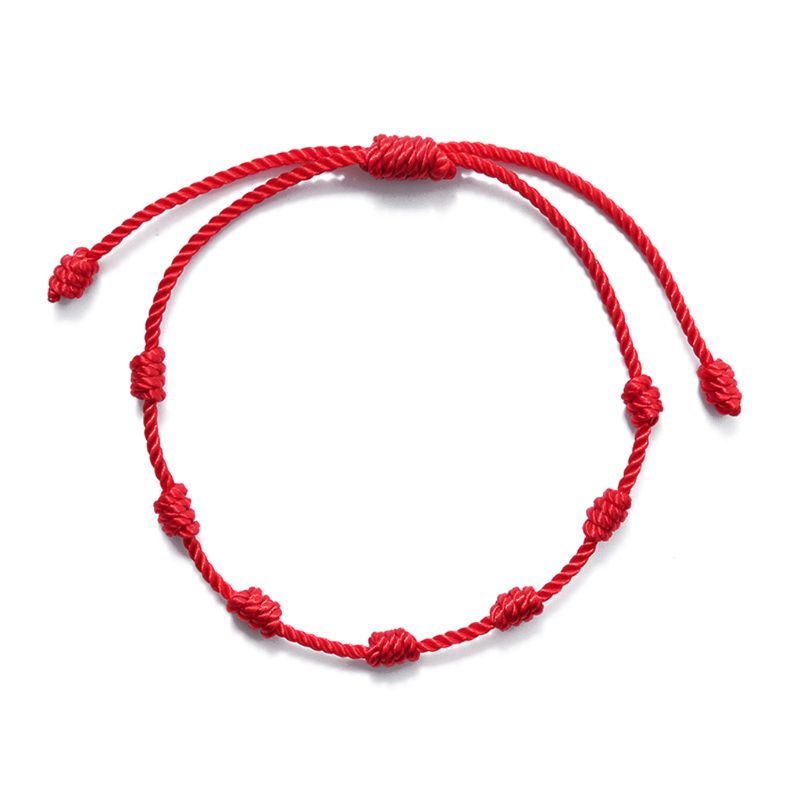 Set 2 Vòng Đeo Tay Chân Bện Dây Đỏ May Mắn 7 Nút Thời Trang Có Thể Điều Chỉnh Cho Thành Công Và Thịnh Vượng