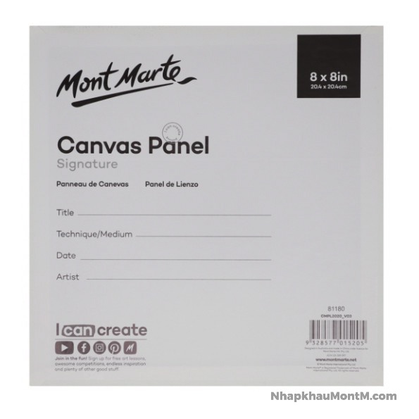 Tấm Canvas panel MONT MARTE Signature Canvas Panels toan vẽ tranh màu acrylic, sơn dầu