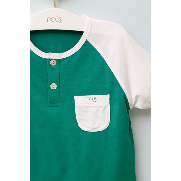 Bộ Quần Áo Cộc Nous Màu Trắng Xanh Lá Bé Trai - Chất Liệu Nu Doux Mềm Nhẹ (Size Từ 2-3 Tuổi Đến 5-6 Tuổi)
