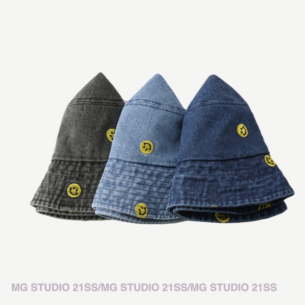 Mũ bucket MG STUDIO thêu họa tiết mặt cười