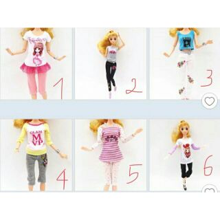 Combo 5 bộ mặc nhà cho búp bê Barbie , Xinyi , kexin , licca 30cm ( 12 mẫu )