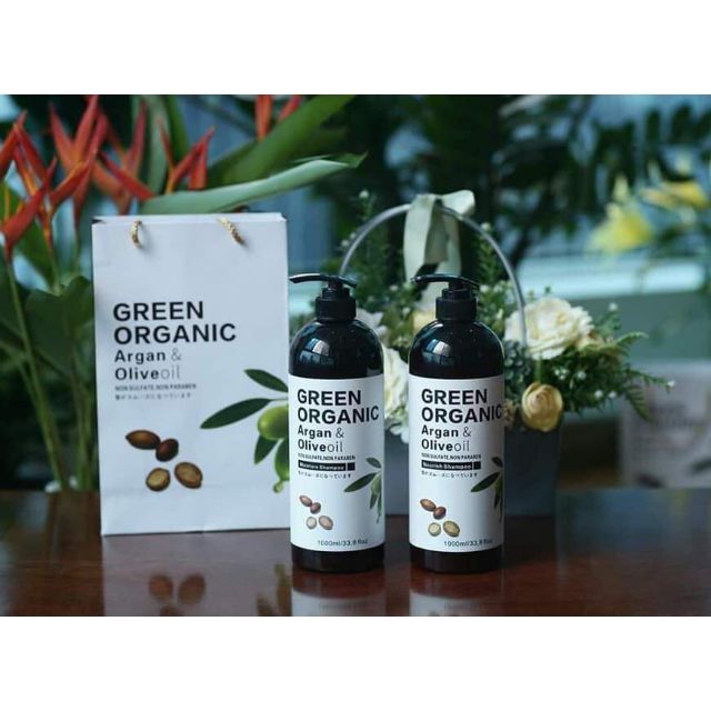 Dầu Gội Xả Phục Hồi Mềm Mượt Green Organic (Hương Nước hoa) 1000ml*2