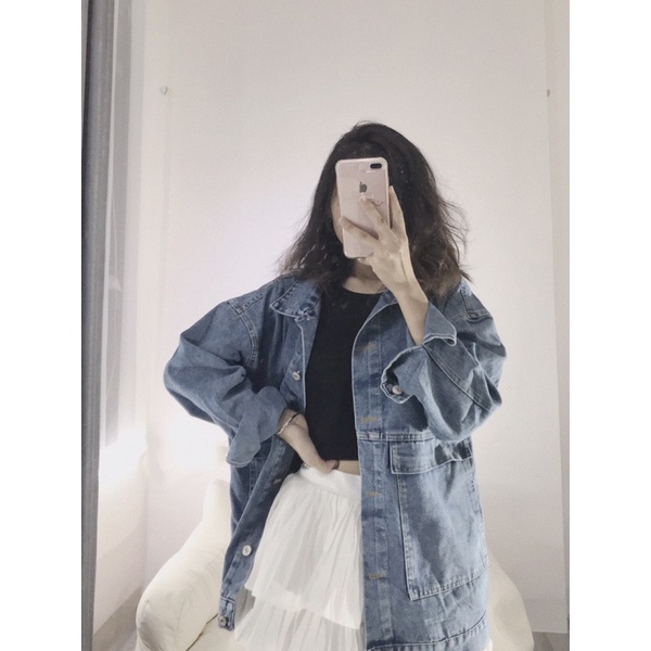 ÁO KHOÁC//GILE BÒ DENIM TÚI HỘP ẢNH THẬT