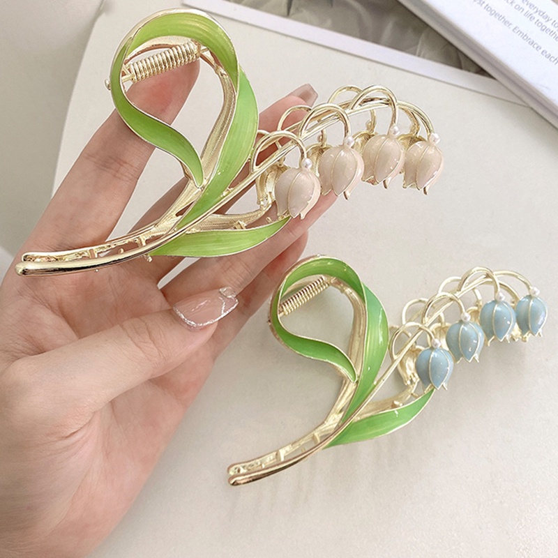 Kẹp Tóc Càng Cua Kim Loại Hình Hoa Lily Thời Trang Cho Nữ