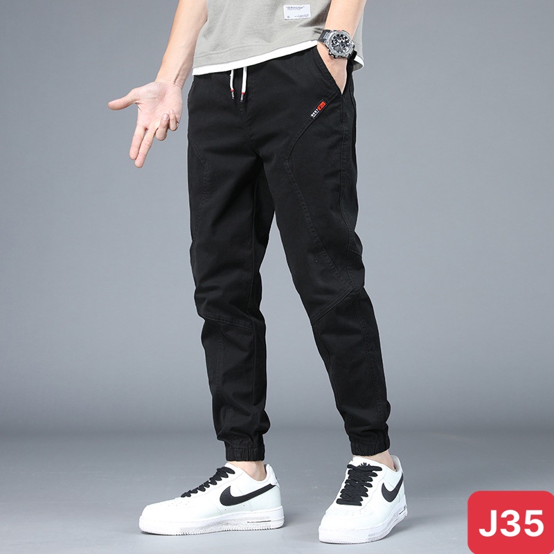 Quần jogger nam túi hộp bo chân màu đen không rách chất kaki cao cấp co dãn 4 chiều, quần baggy thể thao nam ADO11 mới