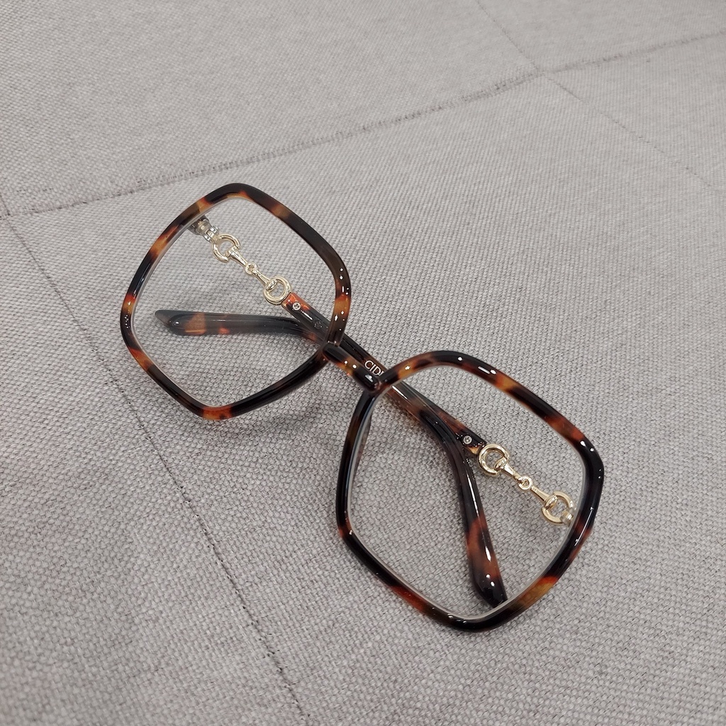 Kính Trắng Bản To Gọng Đồi Mồi Thời Trang Cidu Mk24