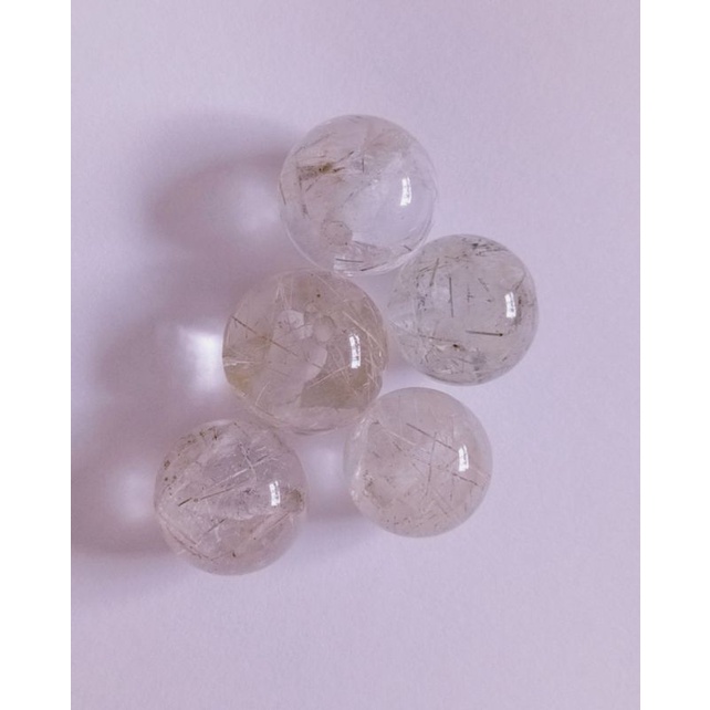 Hạt đá tóc trắng 12 li thanh tẩy bài tarot, làm handmade, xỏ DIY, sưu tầm