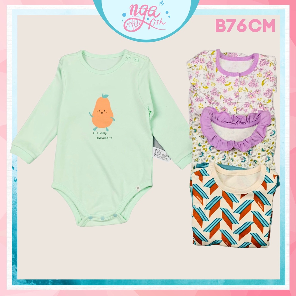 Sleepsuit cho bé chẽm Mo.imo.ln dễ thương Nga Fish B76CM