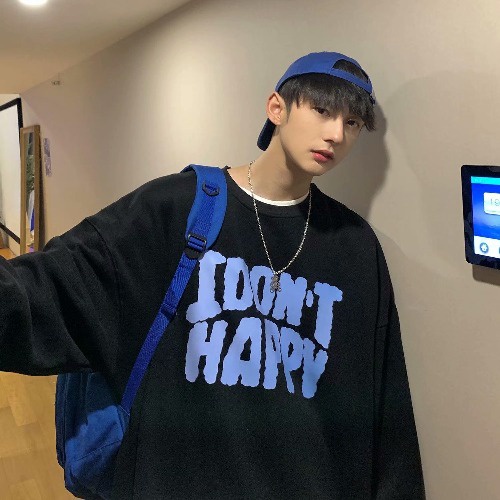 Áo Thun Tay Dài Cổ Tròn Dáng Rộng In Chữ Kiểu Hip-Hop Mỹ Thời Trang Xuân Thu Cho Nam Và Nữ