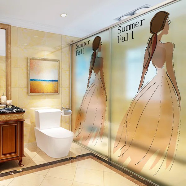 Decal trang trí kính cao cấp mẫu Phía sau Cô Gái (60cm x 116cm)