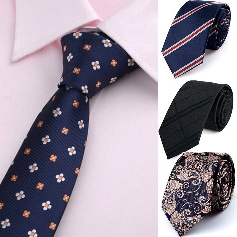 Cà vạt thời trang họa tiết hoa cá tính thanh lịch dành cho nam 6cm