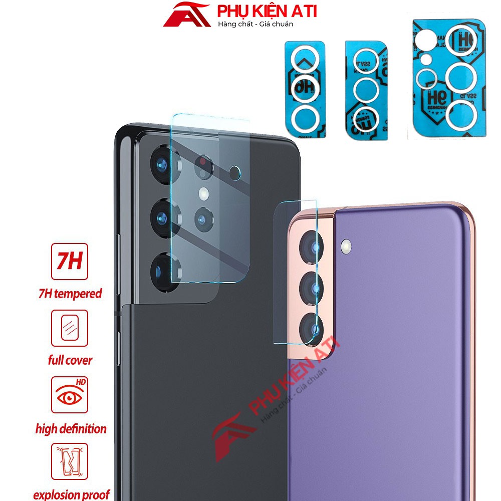 Kính cường lực camera Samsung S21/ S21 Plus/ S21 Ultra- Dẻo-Trong suốt-Nano