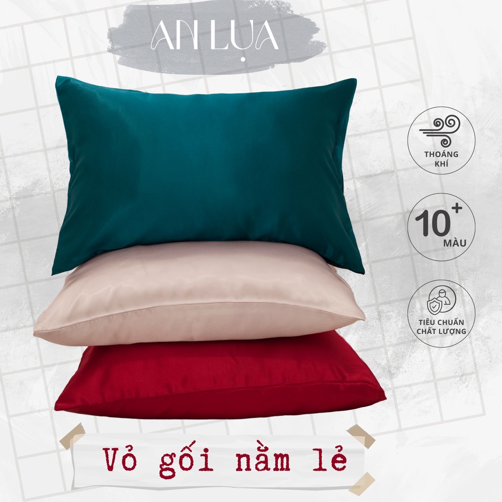 Vỏ gối nằm An Lụa vải lụa phi satin mịn mát và thân thiện cho da 50 x 70 cm