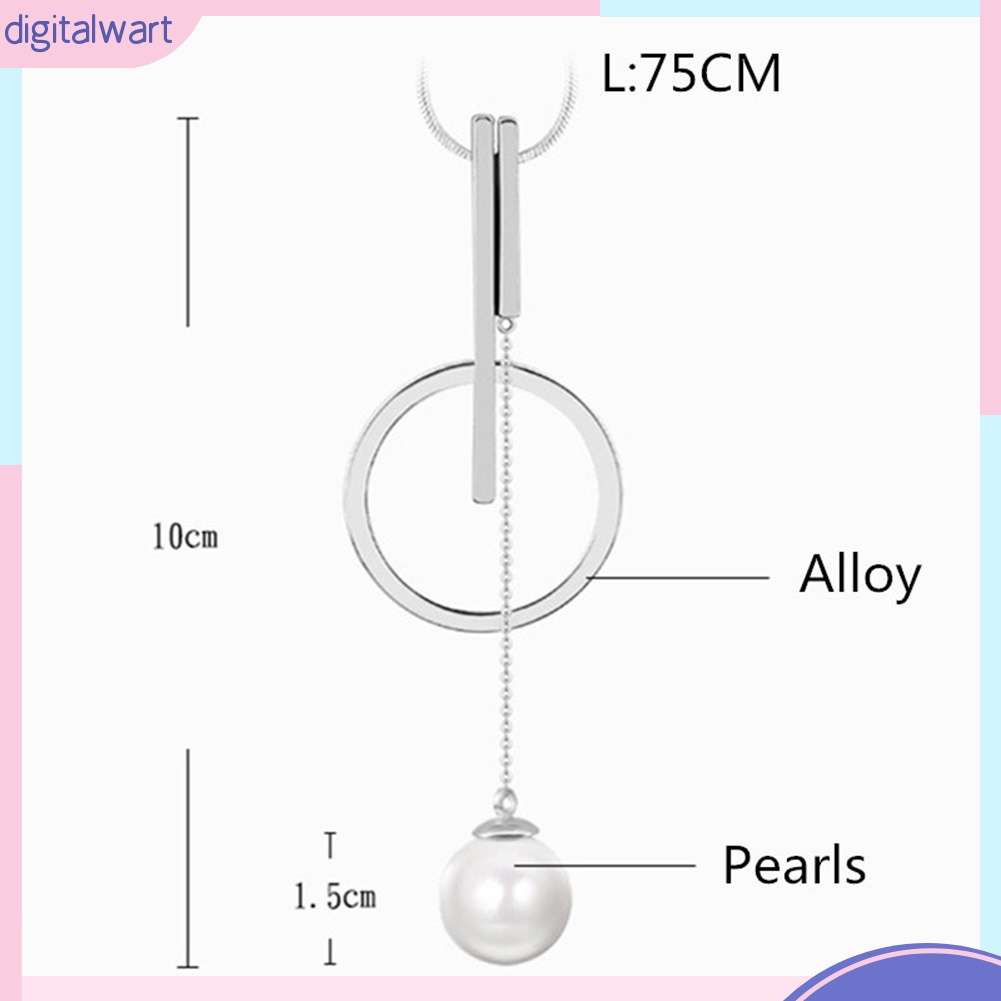 Vòng cổ Mặt Tròn Đính Ngọc Trai Nhân Tạo Thời Trang