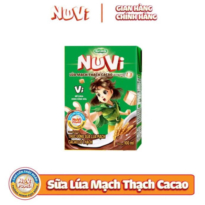 [HSD T9-2022] THÙNG 48 HỘP NUVI SỮA LÚA MẠCH CACAO 180ML