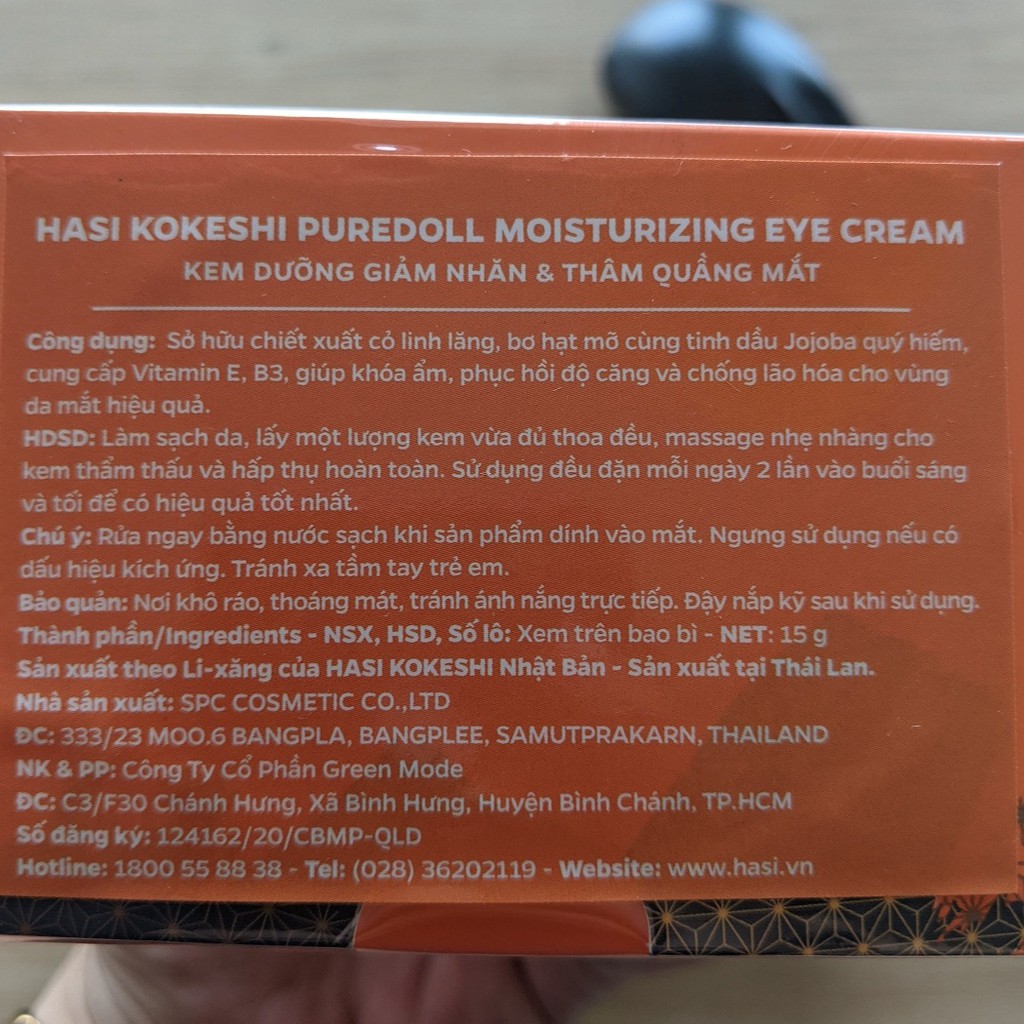 Kem dưỡng da vùng mắt giảm nhăn và thâm quầng mắt KOKESHI PUREDOLL MIRACLE EYE CREAM