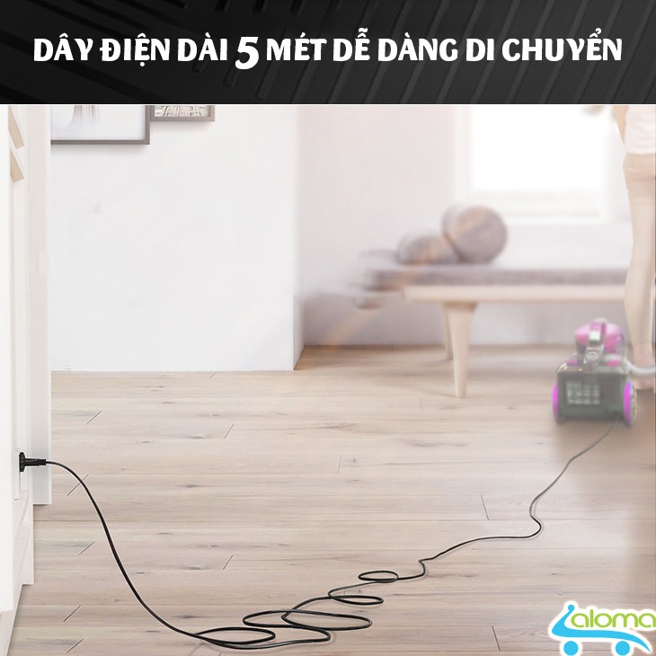 Máy hút bụi ngang 1200W Midea L143C 4 đầu hút lõi lọc HEPA hút sàn hút rèm khe ghế sofa vệ sinh đồ gia dụng