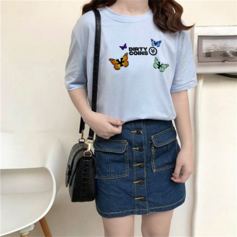Áo Thun Tay Lỡ In Bướm Dirty Coins ATIN29, ÁO THUN NAM NỮ UNISEX - Áo Phông CÁ TÍNH HOT TREND 2021 | BigBuy360 - bigbuy360.vn