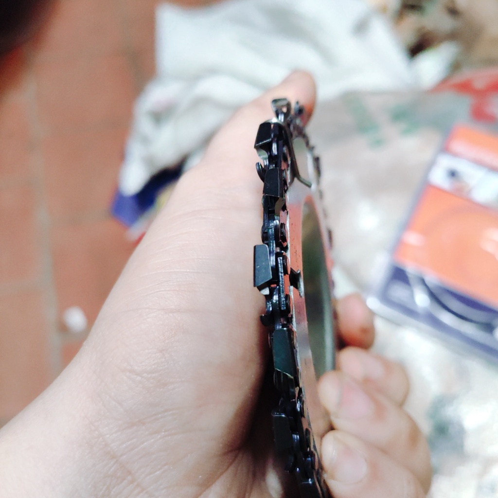 Đĩa cưa xích 22 răng, lưỡi cưa xích cắt gỗ, phay phá gỗ đa năng gắn máy mài 4 inch