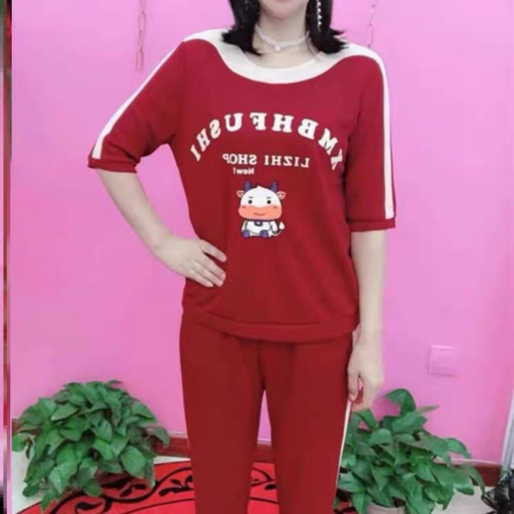 ( TẶNG KÈM GÓI XẢ) Sét đồ bộ BÒ SỮA cực cute chất liệu cotton cao cấp co giãn 4 chiều size 45-85kg ( Mã H6 )