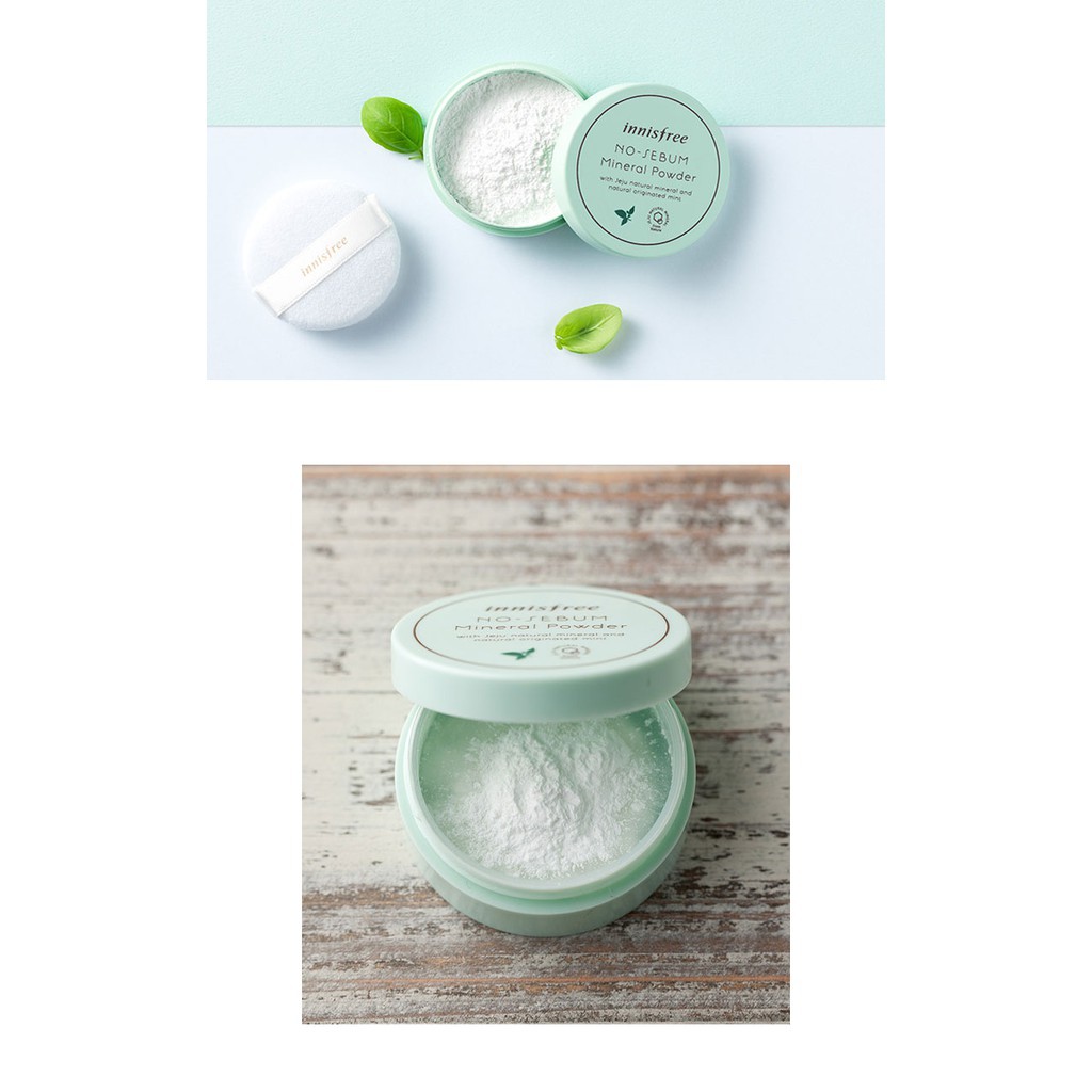 Phấn phủ kiềm dầu dạng bột khoáng Innisfree No Sebum Mineral Powder 5g #Pvy Beauty